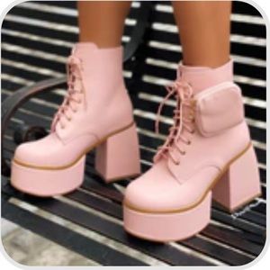 Pink Platform Heels with side pockets